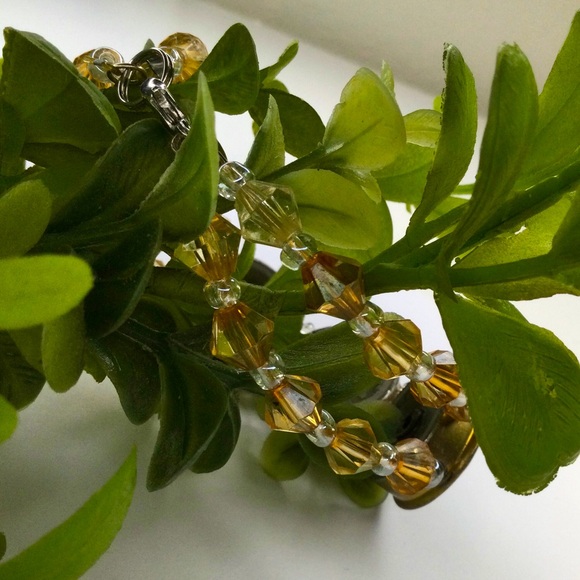 Vtg Handmade Shotgun Shell Bracelet - Crystal & Amber Beads - Western Rustic - Picture 6 of 13
